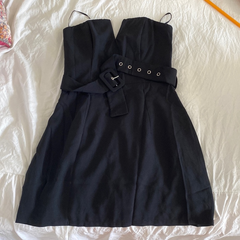 Princess Polly strapless black dress
